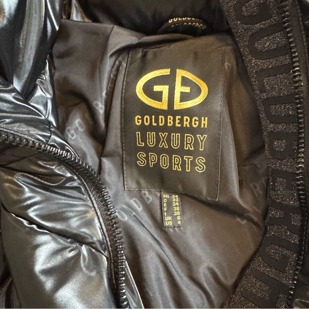 Goldbergh Elodie Quilted Ski Jacket Black Shine NWT US 4 Black Waterproof - Picture 6 of 12